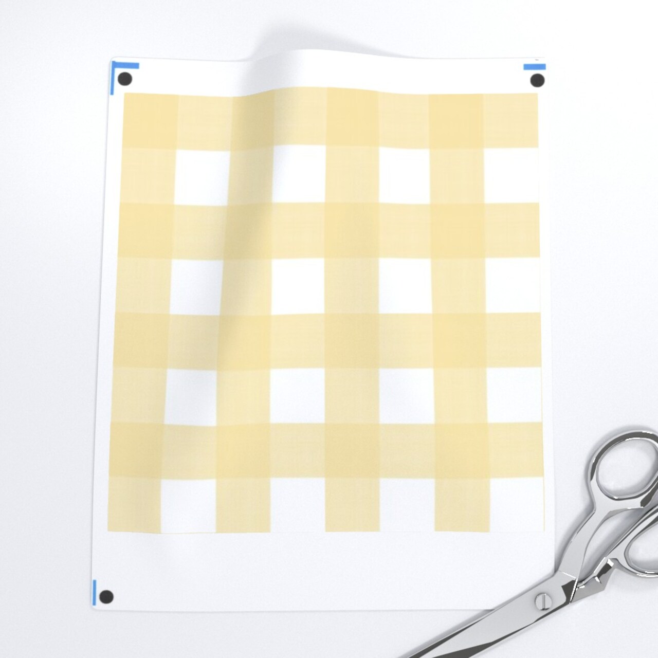 Pale Yellow Check Spring Pastel Traditional Buffalo Plaid Custom Printed Fabric by Spoonflower Various Fabrics by the Yard or Fat Quarter